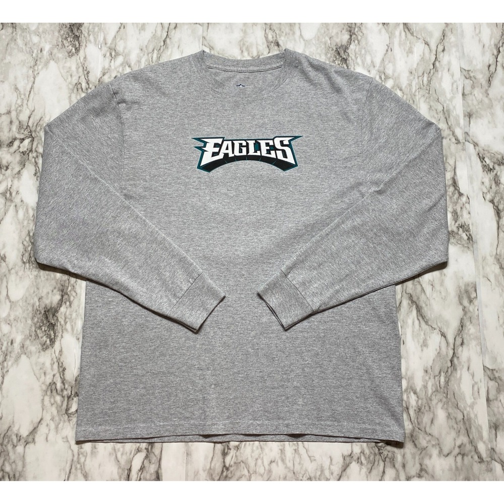 NFL Pro Line EAGLES Mens T Shirt Size L Gray Long Sleeve SCHEUERMAN 86
